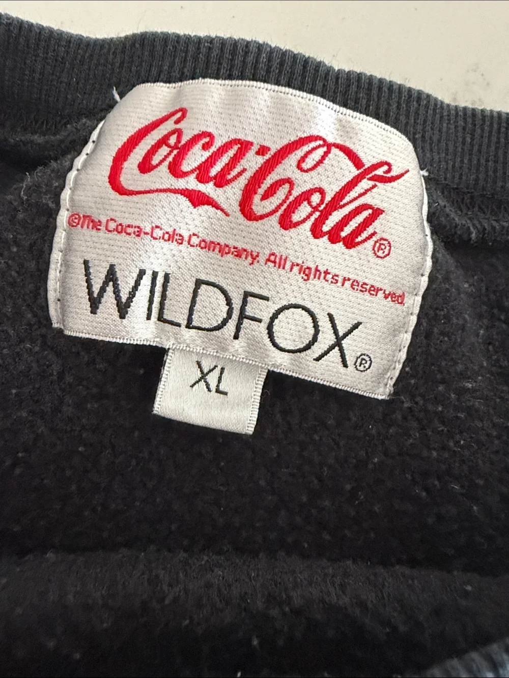 Coca Cola Black Sweatshirt with White Polar Bear Graphic
